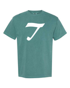 Alphabet T T-Shirt 9 inch calligraphy White ink, Emerald