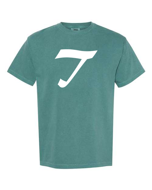 Alphabet T T-Shirt 9 inch calligraphy White ink, Emerald