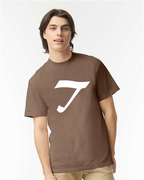Alphabet T T-Shirt 9 inch calligraphy White ink, Espresso