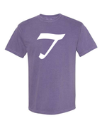 Alphabet T T-Shirt 9 inch calligraphy White ink, Grape