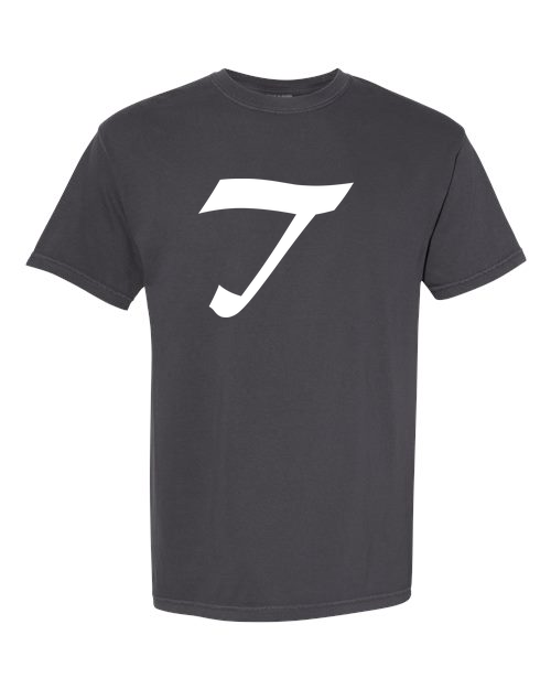 Alphabet T T-Shirt 9 inch calligraphy White ink, Graphite