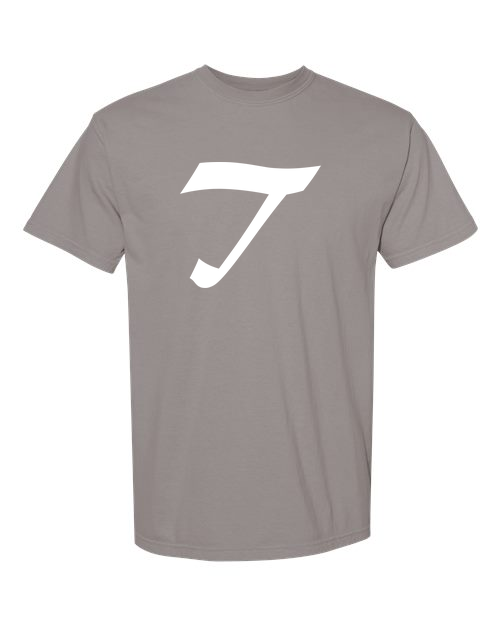Alphabet T T-Shirt 9 inch calligraphy White ink, Grey