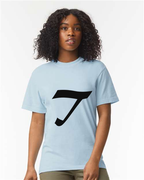 Alphabet T T-Shirt 9 inch calligraphy Black ink, Hydrangea