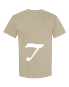 Alphabet T T-Shirt 9 inch calligraphy White ink, Khaki