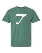 Alphabet T T-Shirt 9 inch calligraphy White ink, Light Green