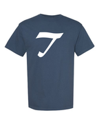 Alphabet T T-Shirt 9 inch calligraphy White ink, Midnight