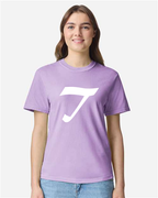 Alphabet T T-Shirt 9 inch calligraphy Black ink, Orchid