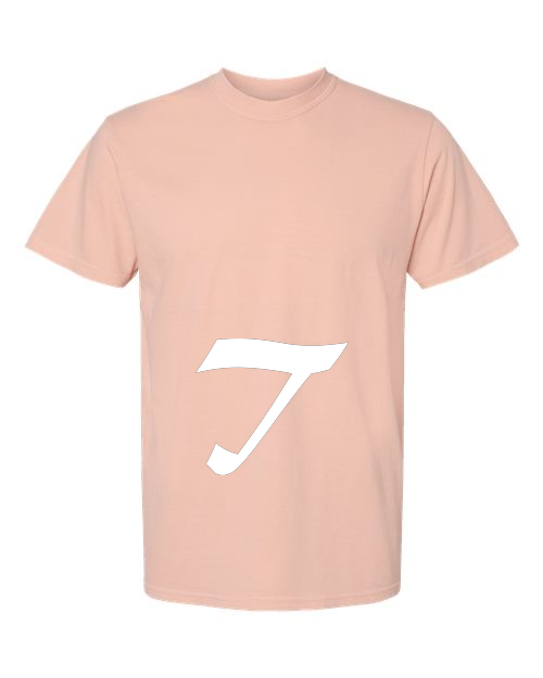 Alphabet T T-Shirt 9 inch calligraphy White ink, Peachy