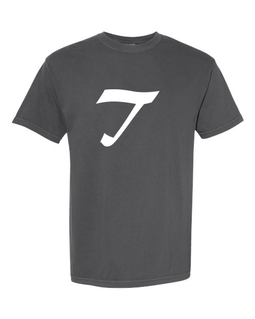 Alphabet T T-Shirt 9 inch calligraphy White ink, Pepper