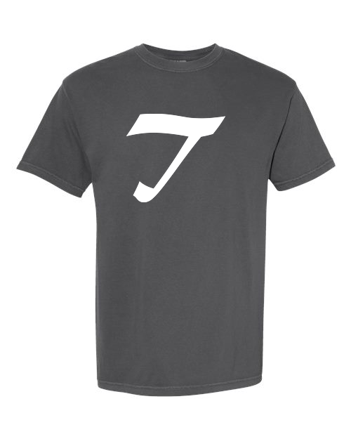 Alphabet T T-Shirt 9 inch calligraphy White ink, Pepper