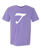 Alphabet T T-Shirt 9 inch calligraphy White ink, Violet