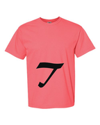 Alphabet T T-Shirt 9 inch calligraphy Black ink, Watermelon