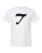 Alphabet T T-Shirt 9 inch calligraphy Black ink, White