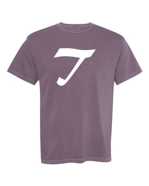 Alphabet T T-Shirt 9 inch calligraphy White ink, Wine