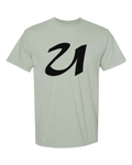 Alphabet U T-Shirt 9 inch calligraphy Black ink, Bay