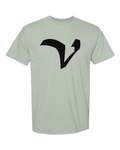 Alphabet V T-Shirt 9 inch calligraphy Black ink, Bay