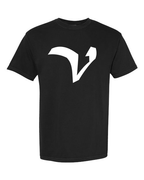 Alphabet V T-Shirt 9 inch calligraphy White ink, Black