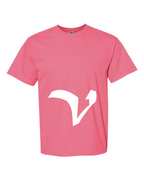 Alphabet V T-Shirt 9 inch calligraphy White ink, Crunchberry