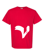 Alphabet V T-Shirt 9 inch calligraphy White ink, Red