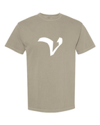 Alphabet V T-Shirt 9 inch calligraphy Black ink, Sandstone