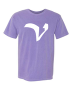 Alphabet V T-Shirt 9 inch calligraphy White ink, Violet