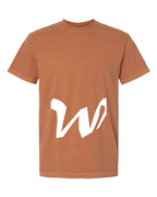 Alphabet W T-Shirt 9 inch calligraphy White ink, Yam