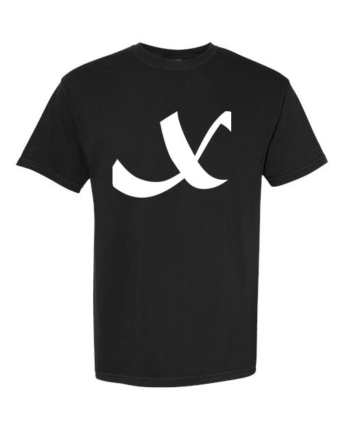 Alphabet X T-Shirt 9 inch calligraphy White ink, Black