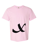 Alphabet X T-Shirt 9 inch calligraphy Black ink, Blossom