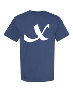 Alphabet X T-Shirt 9 inch calligraphy White ink, China Blue