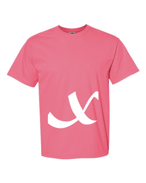 Alphabet X T-Shirt 9 inch calligraphy White ink, Crunchberry