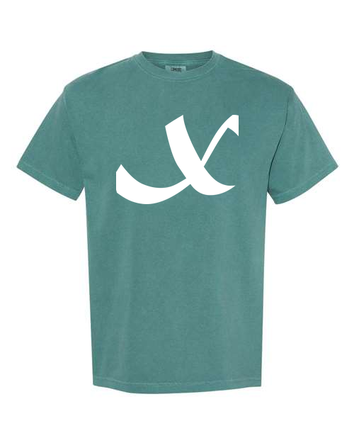 Alphabet X T-Shirt 9 inch calligraphy White ink, Emerald