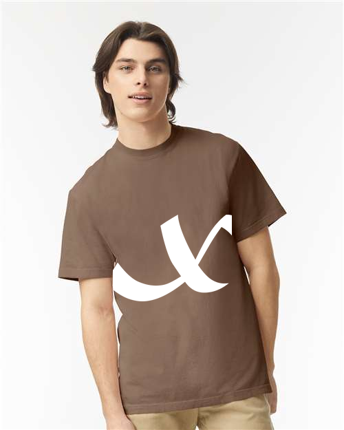 Alphabet X T-Shirt 9 inch calligraphy White ink, Espresso