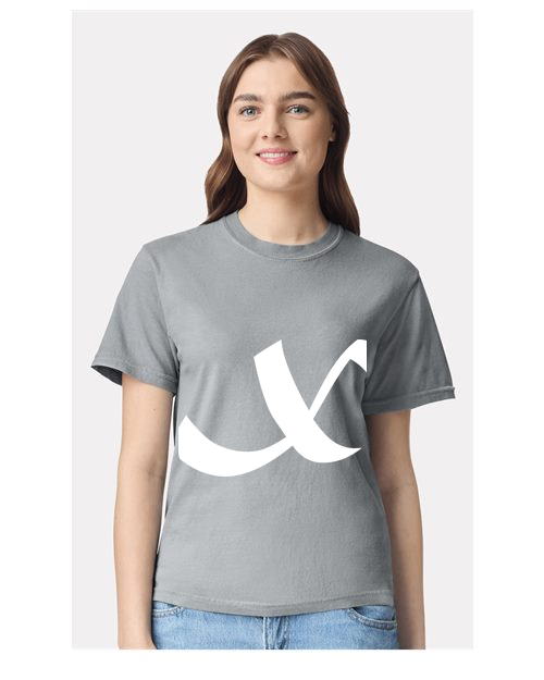 Alphabet X T-Shirt 9 inch calligraphy White ink, Granite