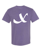 Alphabet X T-Shirt 9 inch calligraphy White ink, Grape