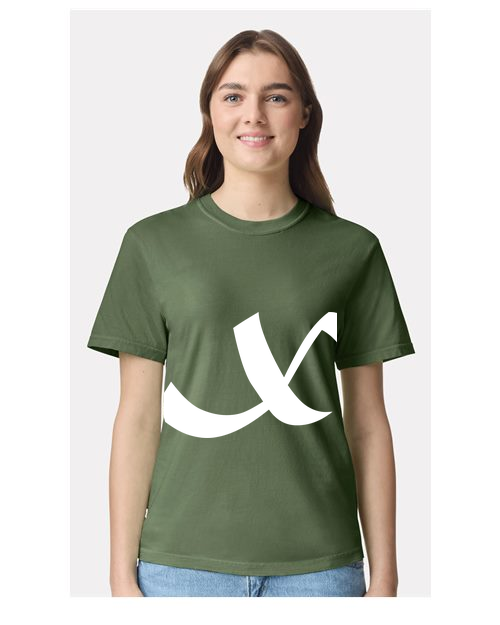 Alphabet X T-Shirt 9 inch calligraphy White ink, Hemp