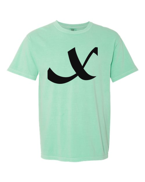 Alphabet X T-Shirt 9 inch calligraphy Black ink, Island Reef