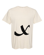Alphabet X T-Shirt 9 inch calligraphy Black ink, Ivory