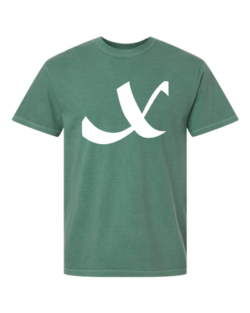 Alphabet X T-Shirt 9 inch calligraphy White ink, Light Green