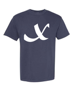 Alphabet X T-Shirt 9 inch calligraphy White ink, Navy