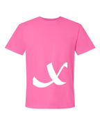 Alphabet X T-Shirt 9 inch calligraphy White ink, Neon Pink