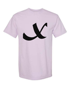 Alphabet X T-Shirt 9 inch calligraphy Black ink, Orchid