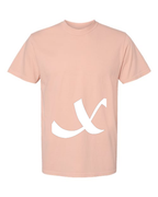Alphabet X T-Shirt 9 inch calligraphy White ink, Peachy