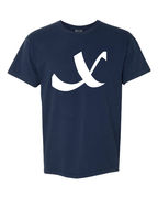 Alphabet X T-Shirt 9 inch calligraphy White ink, True Navy