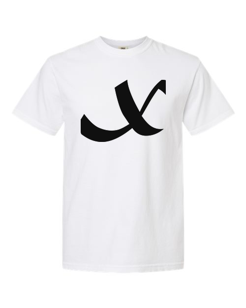 Alphabet X T-Shirt 9 inch calligraphy Black ink, White