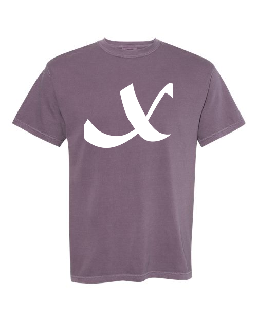 Alphabet X T-Shirt 9 inch calligraphy White ink, Wine