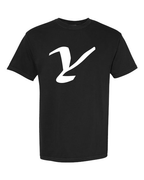 Alphabet Y T-Shirt 9 inch calligraphy White ink, Black