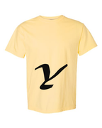 Alphabet Y T-Shirt 9 inch calligraphy Black ink, Butter