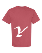 Alphabet Y T-Shirt 9 inch calligraphy White ink, Crimson