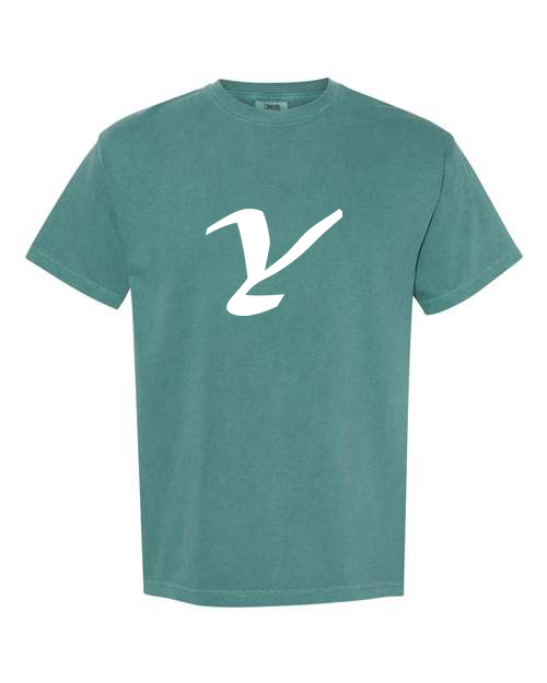Alphabet Y T-Shirt 9 inch calligraphy White ink, Emerald