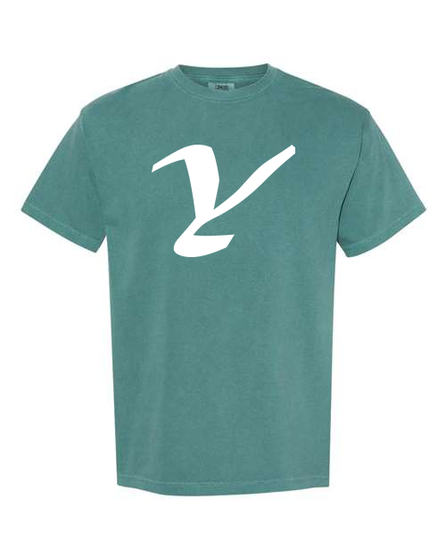 Alphabet Y T-Shirt 9 inch calligraphy White ink, Emerald